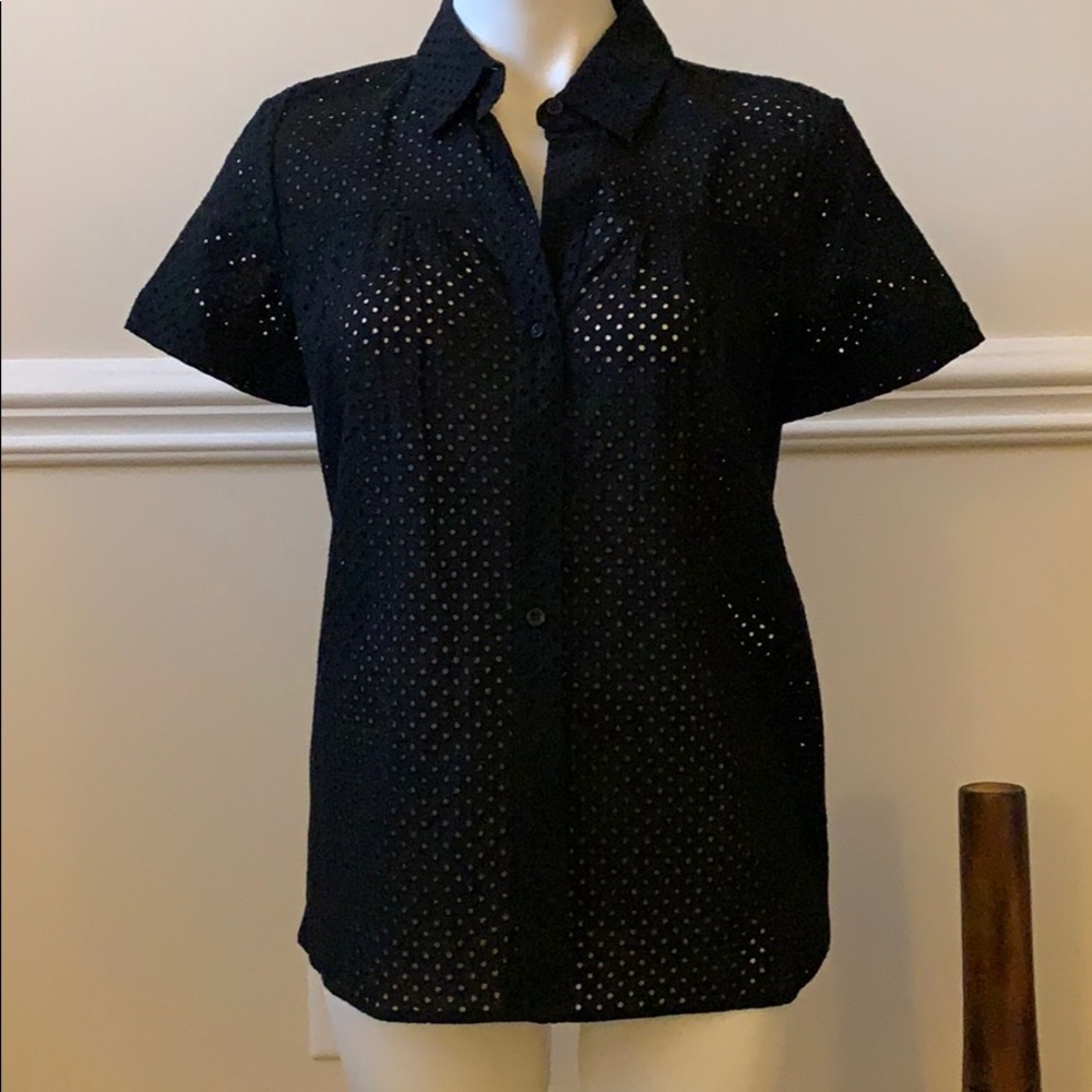 THEORY - Black Short Sleeves Top